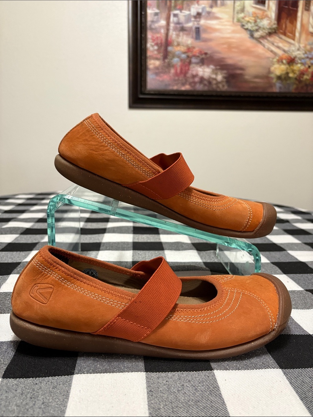 Keen Sienna Suede Nubuck Leather Mary Jane Shoe Women's 9 Burnt Orange Flats